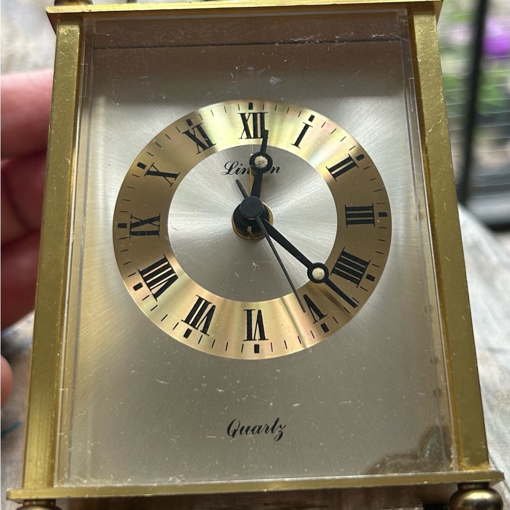 Linden Gold Brass and Black Mantle Clock